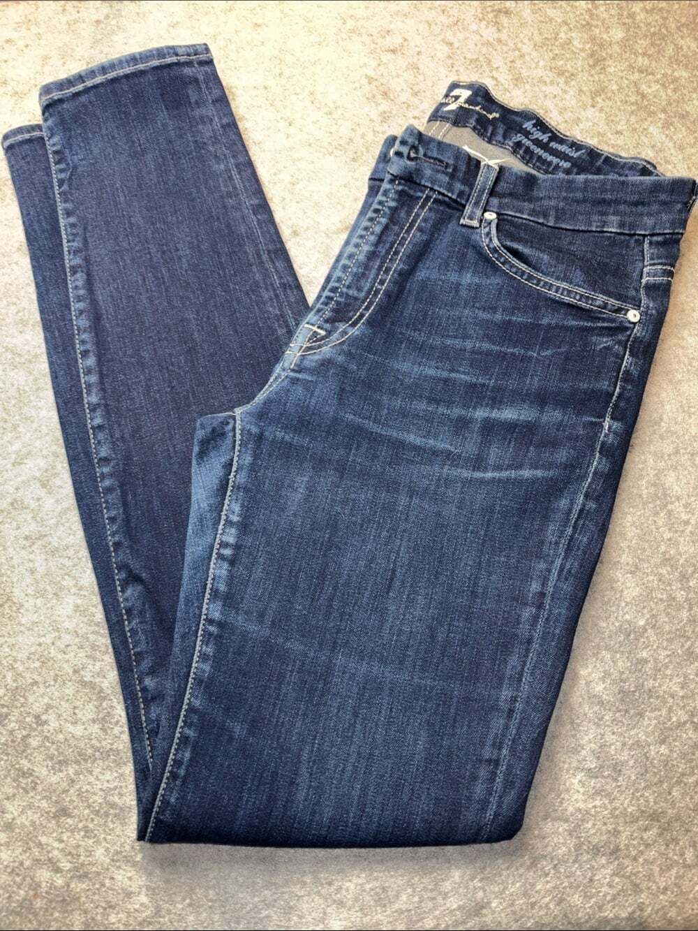 💙 7 For All Mankind GWENEVERE High Waist Jeans Size 31 Dark Wash